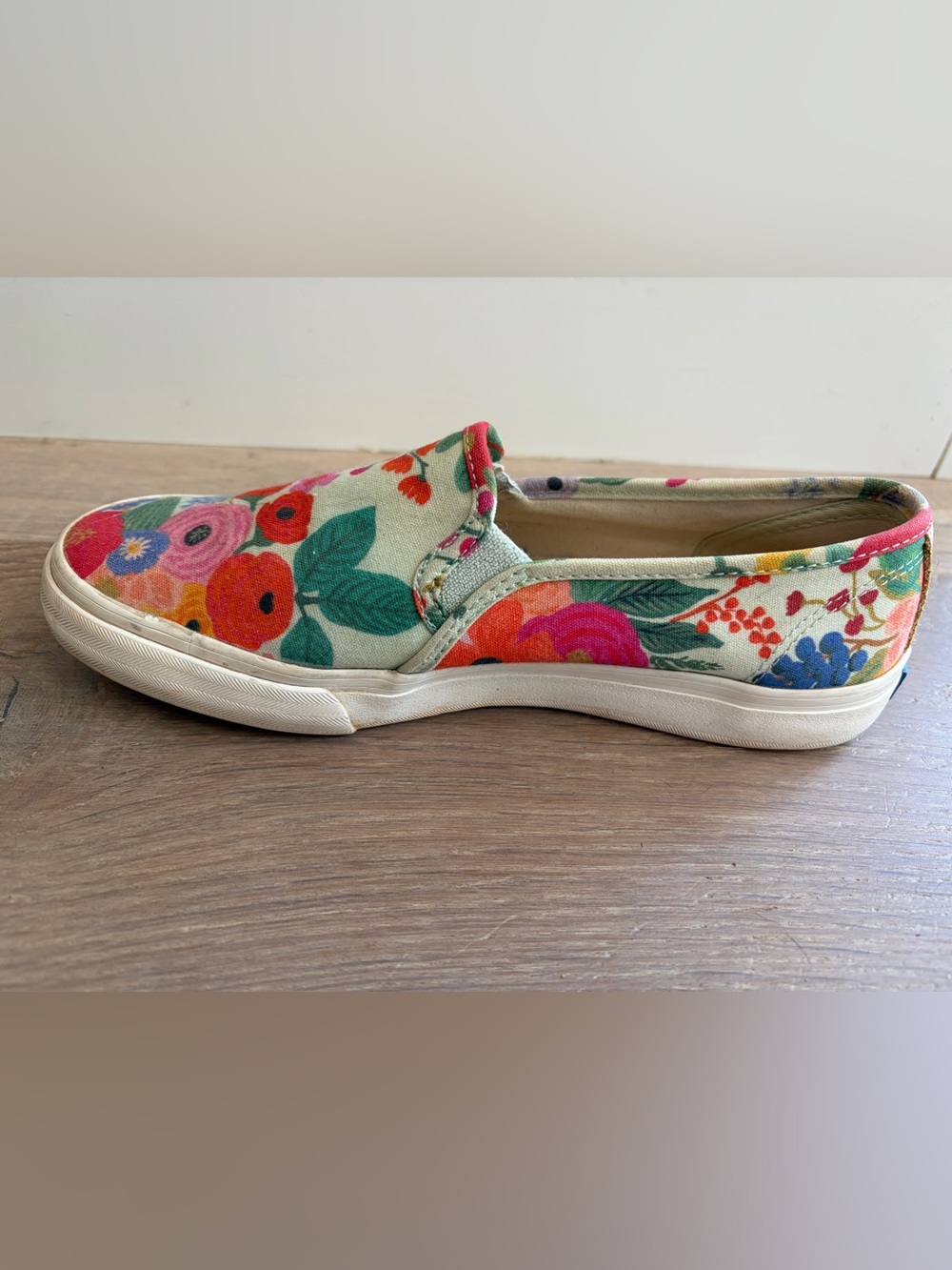 Keds rifle paper company slip on casual floral preppy - sz 8 - Picture 8 of 11